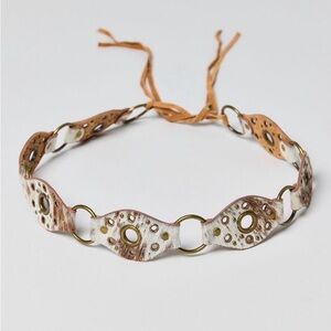 NWT Riveted cow print calf hair belt NEW by Urban Outfitters